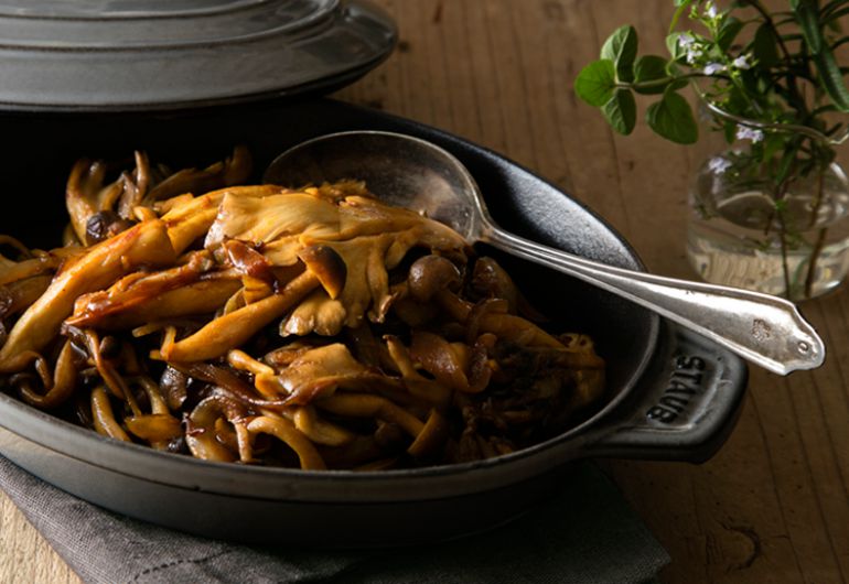 国産バルサミコ酢レシピ 国産バルサミコ酢キノコ炒めのソース